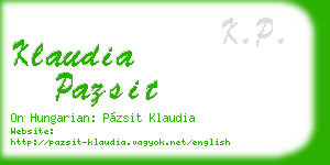 klaudia pazsit business card
