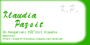 klaudia pazsit business card